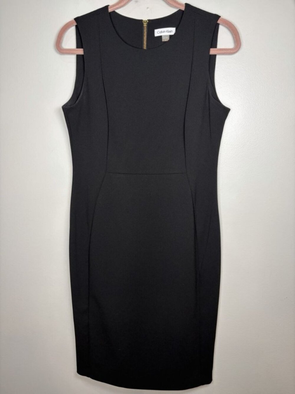 Calvin Klein Sheath Dress Size 10 Black Career Work LBD